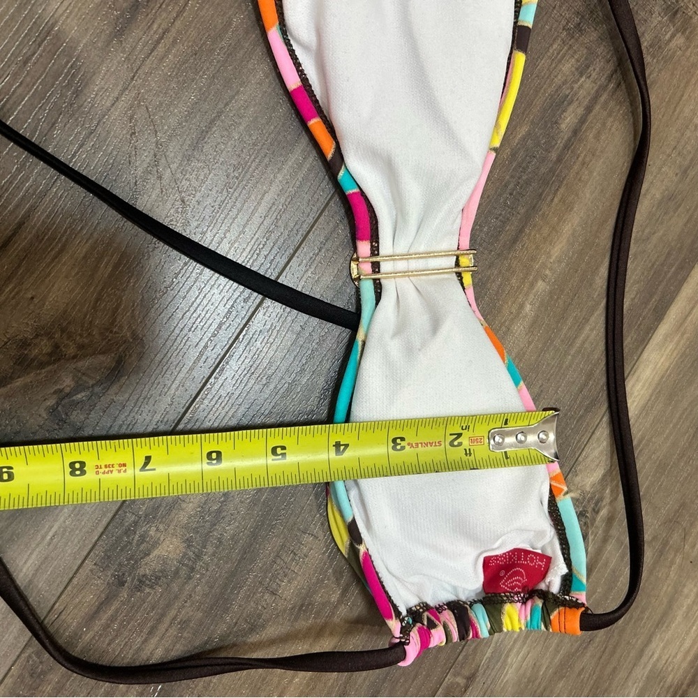 Women’s Multicolor Geometric Triangle Bikini Top - Picture 6 of 6